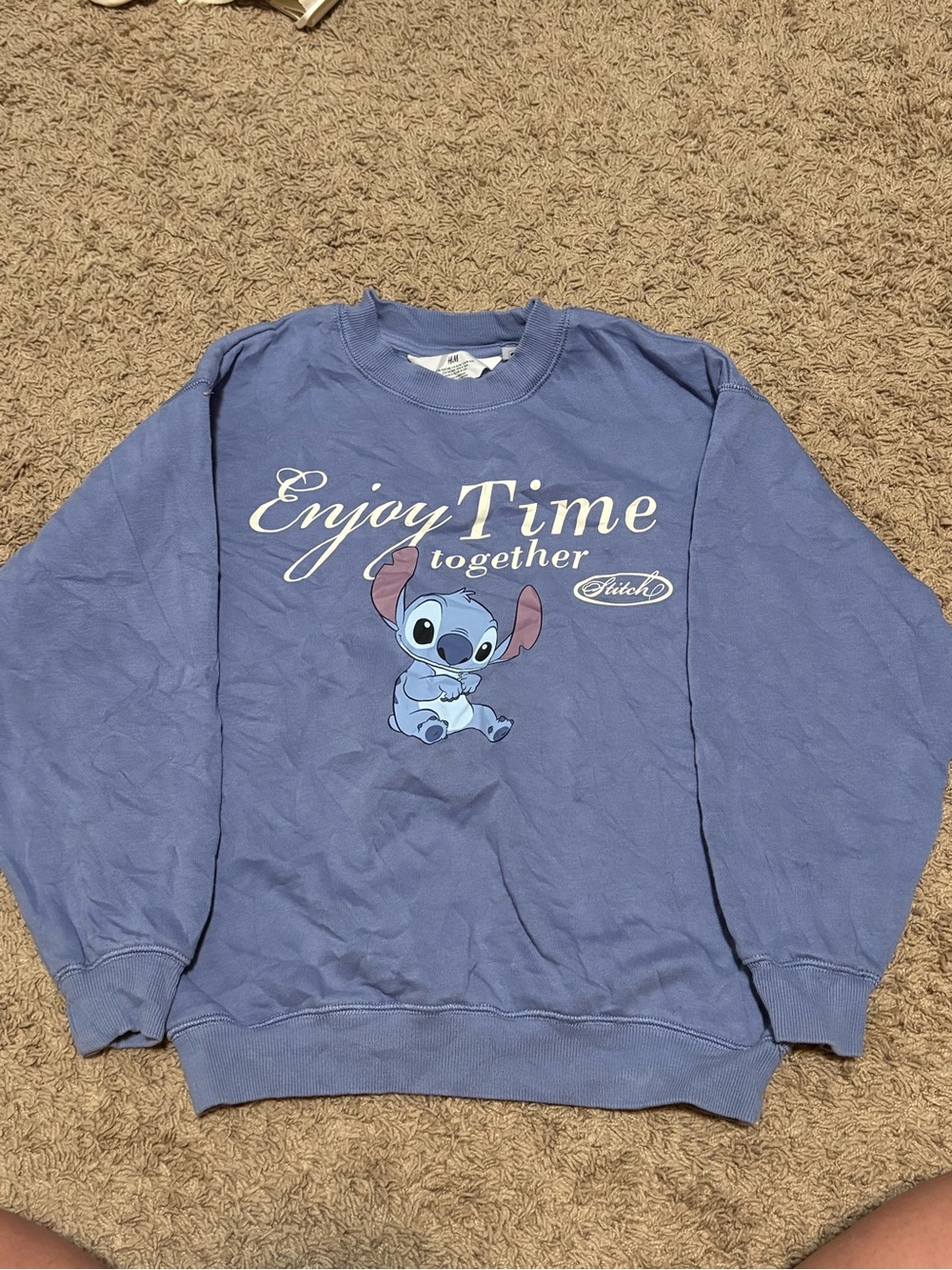 H&M Blue Disney Stitch 'Enjoy Time Together' Crewneck Sweater - Men